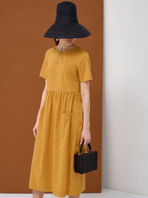 Платье хлопок OD-795-3 с планкой горчица OD-795-3 - Tantino фото 6