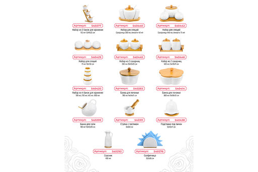 Банка д/хранения 800 мл 12*12*10,5 см Розы с дер. крышк. с сил. упл - Elan gallery фото 6