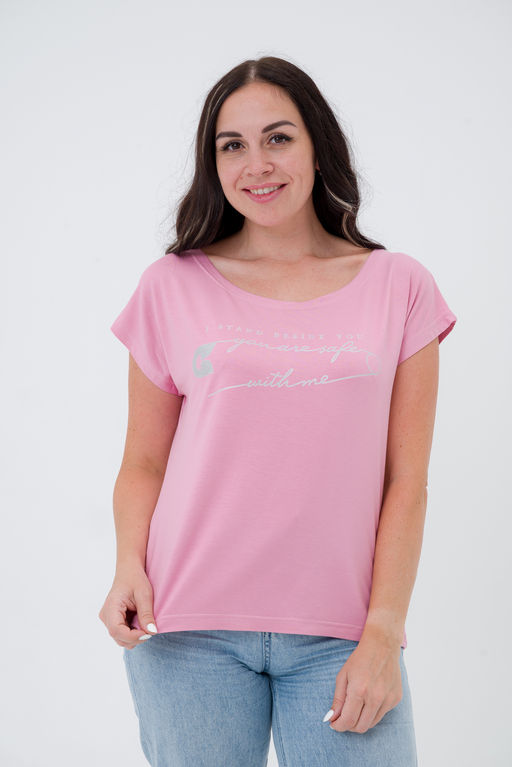 Футболка женская из вискозы Лирика нежно-розовый You are safe - Амадэль фото 6