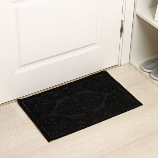 Коврик влаговпитывающий придверный Доляна «Восточная сказка», без окантовки, 38×58 см, чёрный
