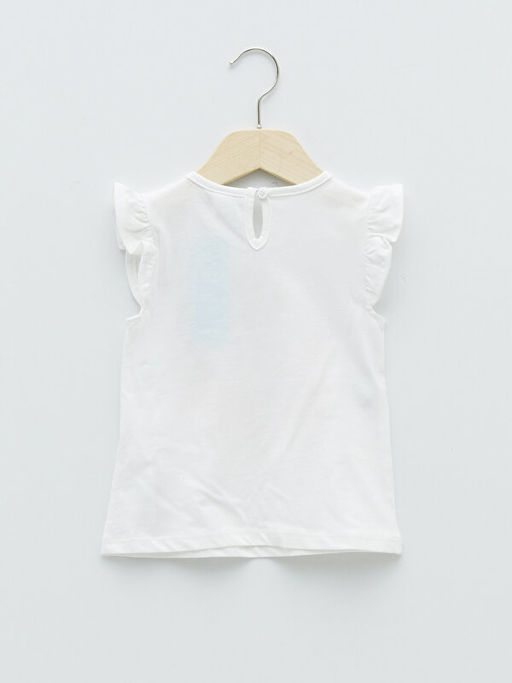 Bisiklet Yaka K?sa Kollu Bask?l? K?z Bebek Ti??rt - Waikiki фото 2