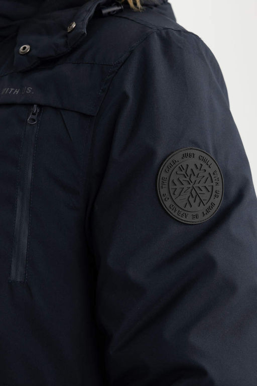 Водоотталкивающая парка из тафты из искусственного меха с капюшоном - Defacto фото 7