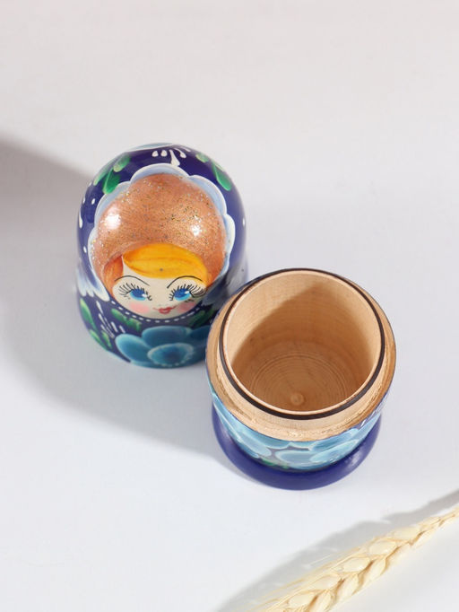 Матрёшка дерево «Клава», голубое платье, 5-кукольная, 12 см
