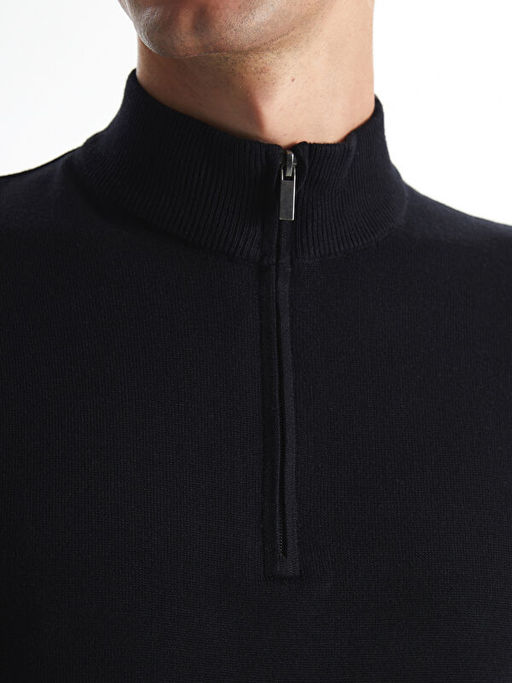 Dik Yaka Uzun Kollu Erkek Triko Kazak