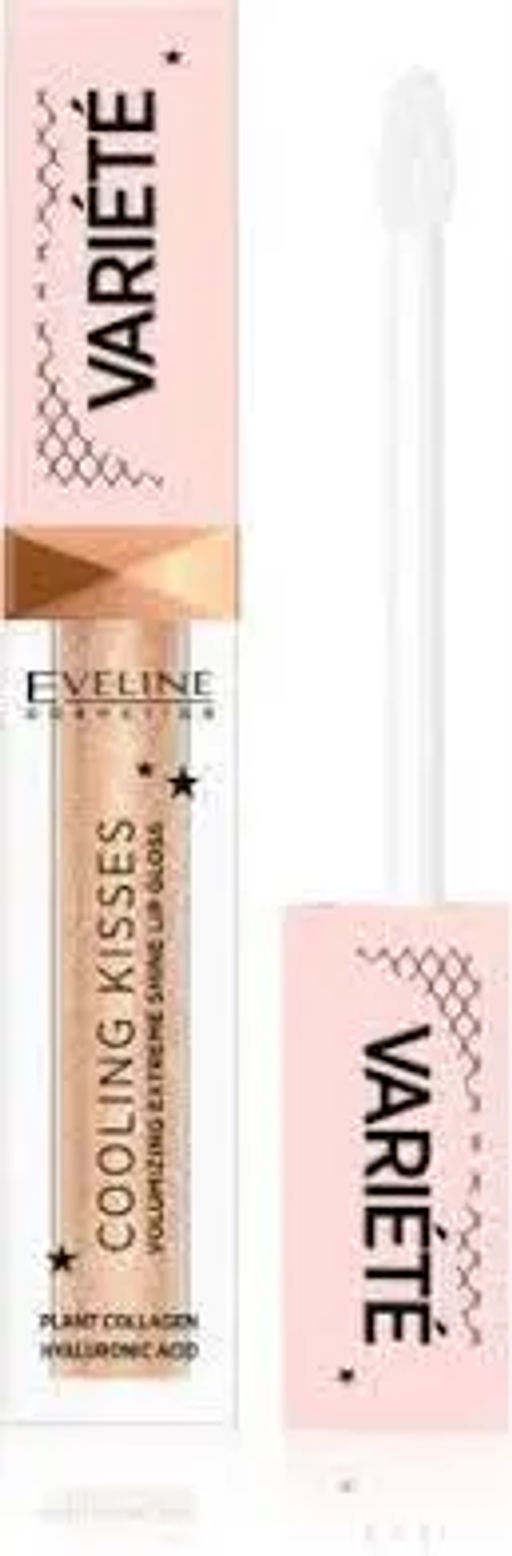 Eveline COOLING KISSES Блеск д/губ Охлаждающий, увеличивает объём VARIETE 6,8мл №01. (*3)