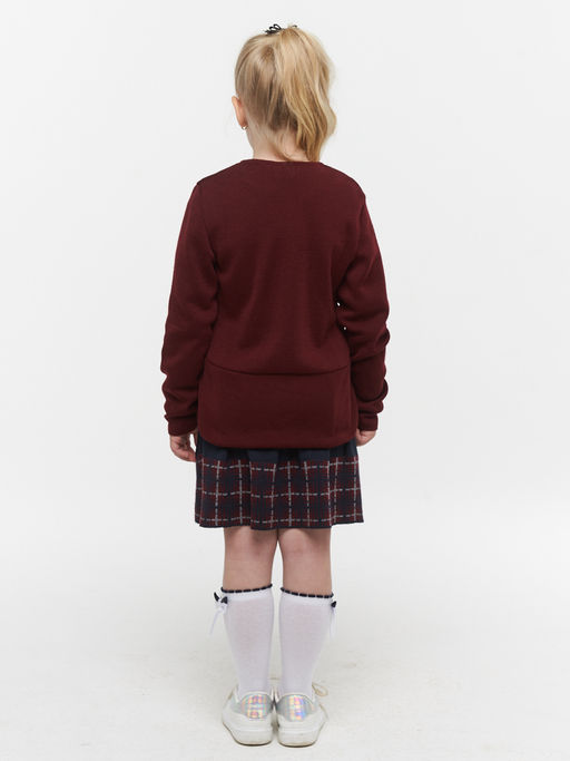 Жакет для девочек 193-7105. 1096 бордо