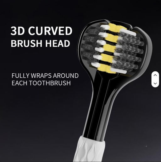 3-сторонняя зубная щетка OralGos со спиральной зауженной мягкой щетиной и изогнутой 3D-головкой, удобное Очищение рта на 360 градусов