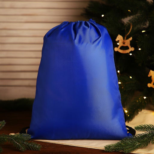 Мешок новогодний на шнурке, цвет синий - Simaland фото 3