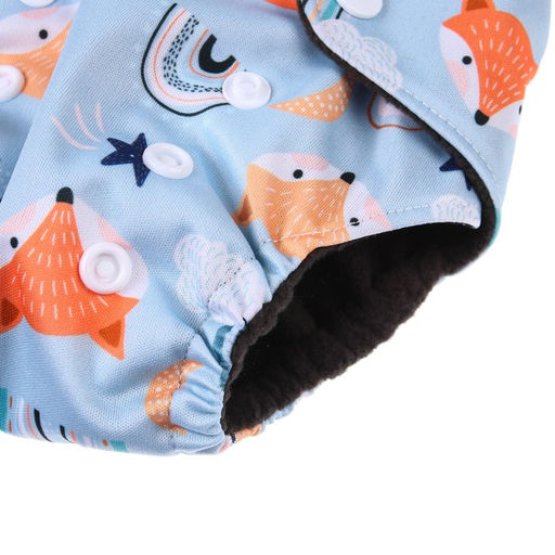 Трусики-подгузник, многоразовый, угольно-бамбуковая ткань, Лисички, от 0-12 мес. - Крошка я фото 5