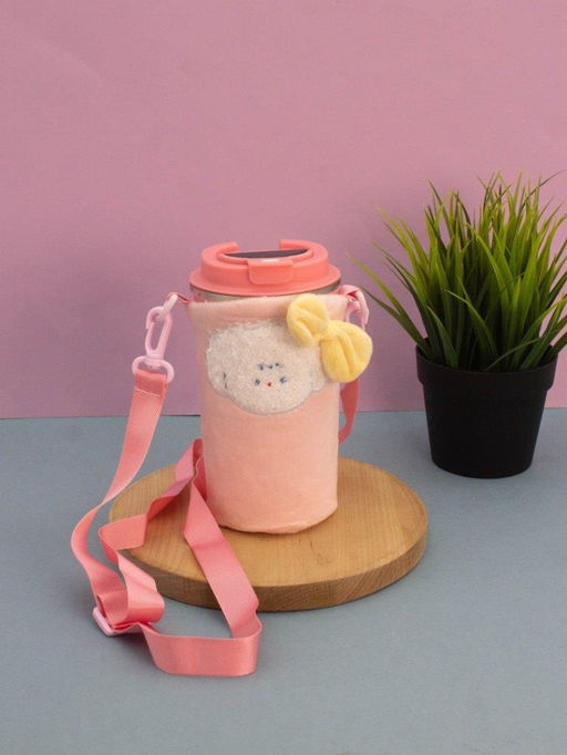 Футляр плюшевый для термоса "My fuzzy", pink (15*10 см)