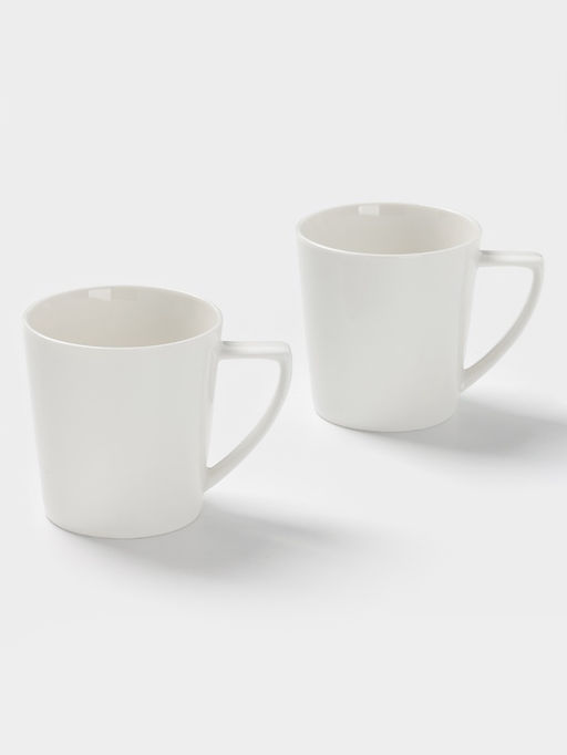 Кружки MagistroWhite Snow, набор 2 шт., 340 мл, фарфор, белые
