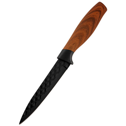 Нож с рукояткой софт-тач TRONTO универсальный, фактурное лезвие, 12,7 см арт.110645 /MALLONY/