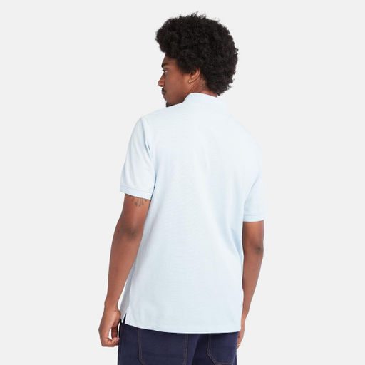 Мужские поло с коротким рукавом Timberland Polo Millers River Pique Regular голубая  фото 4