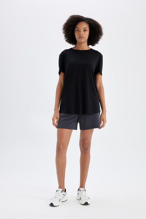 DeFactoFit Спортивная футболка Oversize с круглым вырезом и короткими рукавами из модала  фото 10