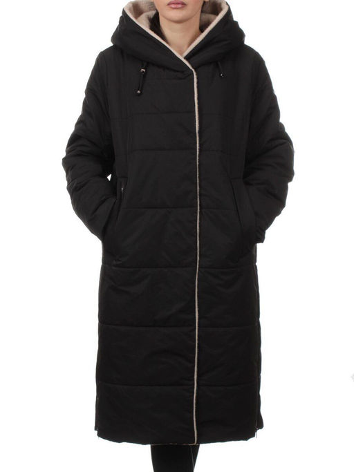 M-9115 BLACK Пальто зимнее женское (верблюжья шерсть)