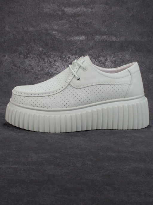 03-PDA169-4 GREEN Полуботинки женские (натуральная кожа)