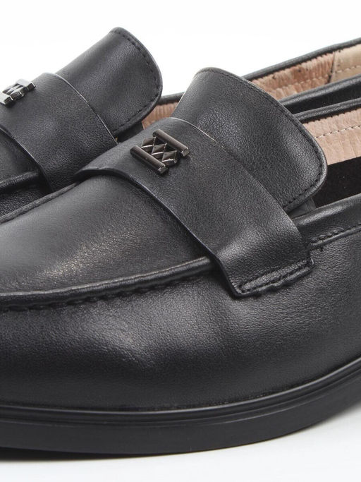 03-DEB55-1 BLACK Лоферы женские (натуральная кожа)