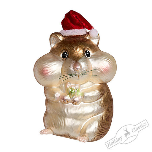 Хомяк в рождественском колпачке (стекло) 8,5х7х12,5 см