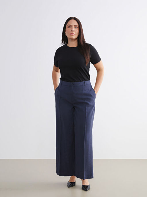 Modal Kar???ml? Geni? Pa?a Kad?n Pantolon