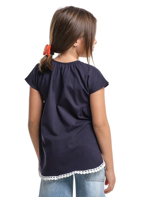 Футболка для девочки UD 1358 т.синий - Mini maxi фото 2