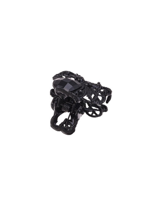 Цена за 12 шт. Крабик для волос «Чёрный ажур», цветок, 2.3 см