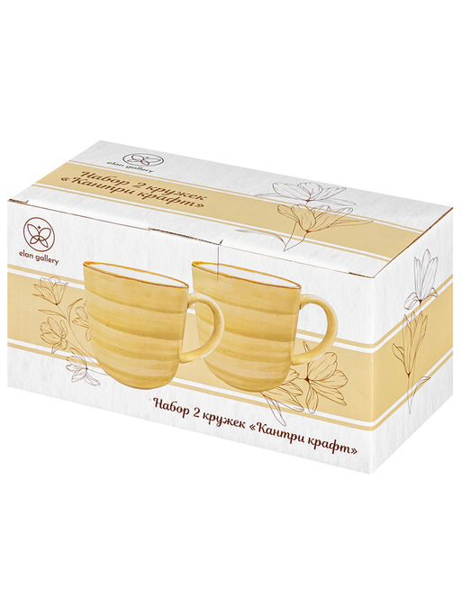 Набор кружек 2 пр. 370 мл 12,5*9*9 см Кантри Крафт, бежевый, фарфор - Elan gallery фото 5