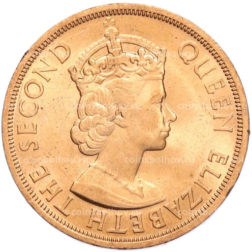 Монета 2 цента 1965 года Британские Восточные Карибы