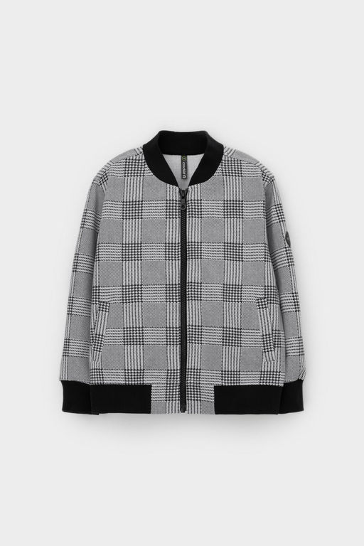 Crockid _ КР 302682/св.серый меланж,костюмная клетка к546 жакет (бомбер) для мал