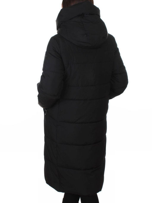 8818 BLACK Пальто зимнее женское (200 гр. холлофайбер)