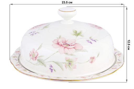 Блинница 23,5*23,5*12,5 см Диана + крышка, фарфор, NEW BONE CHINA - Elan gallery фото 2