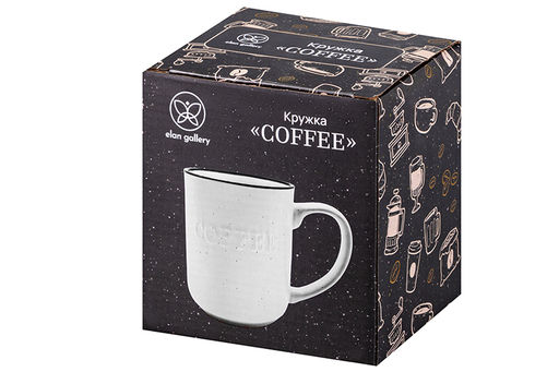 Кружка 500 мл 13*8,8*11,5 см COFFEE, белая - Elan gallery фото 7
