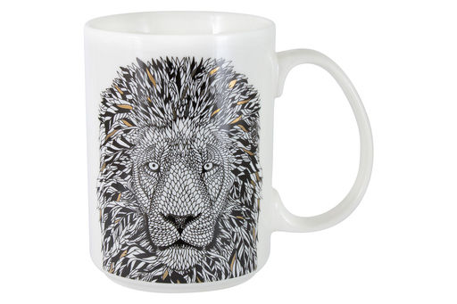 Кружка, 500 мл, фарфор N, белая, Лев, Wild