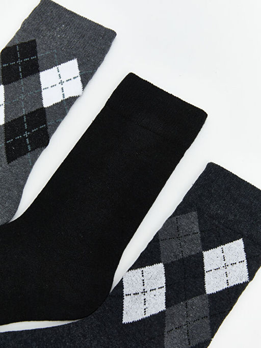 Desenli Erkek Soket ?orap 3l?