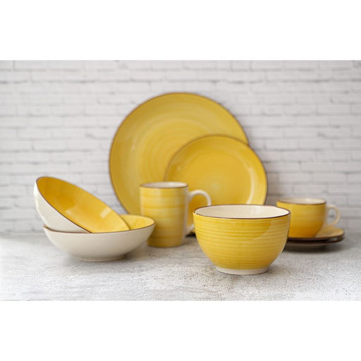 Тарелка глубокая Доляна «Морской мир», 540 мл, d=18 см, керамика, жёлтая