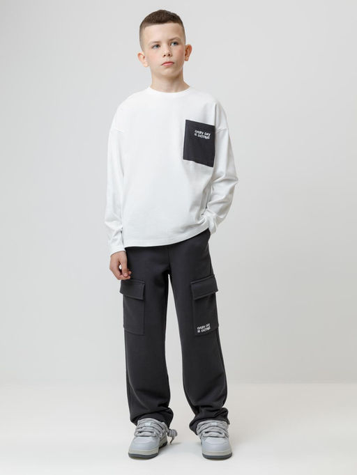 КР 302847/молочный 0602 к602 лонгслив (футболка дл.рукав) для мал