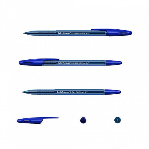 Цена за 12 шт. Набор из 4 ручек шариковых ErichKrause R-301 Stick Original 1.0, цвет чернил: синий, черный, красный, зеленый (в пакете)