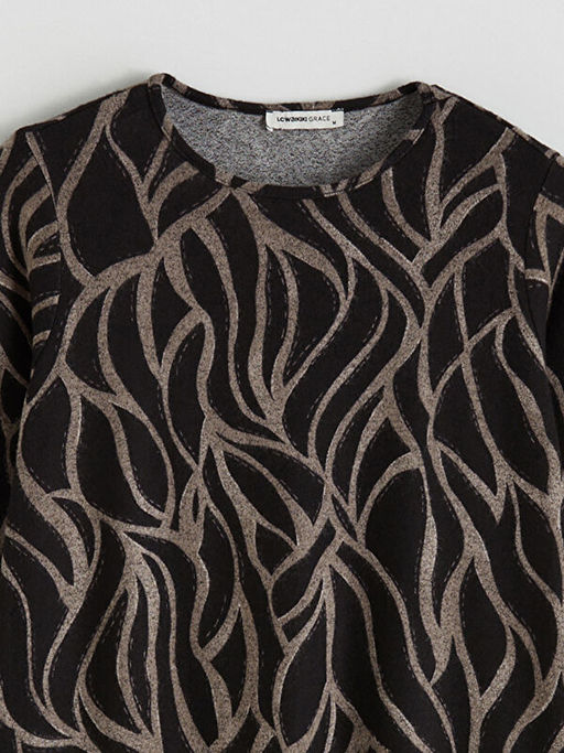 Bisiklet Yaka Desenli Bluz