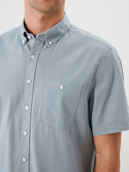 Regular Fit Keten Kar???ml? Erkek G?mlek