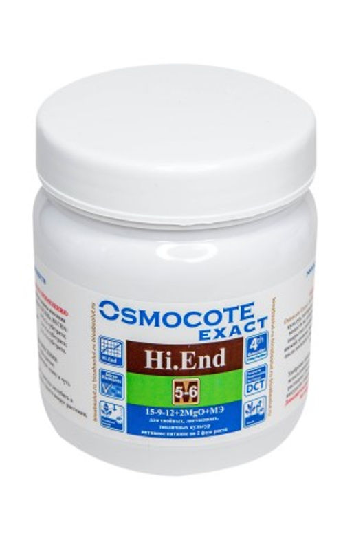 БТ Osmocote Hi End 5-6 мес NPK 15-9-12+2MGO+ МЭ 500 гр (10 шт./упак.)