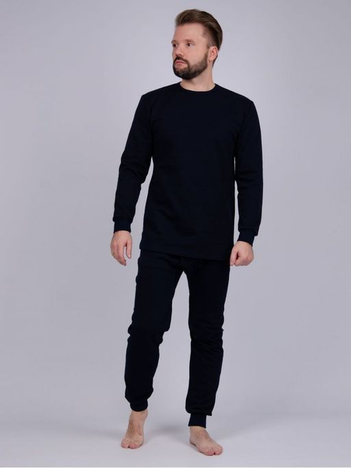 Нательное белье НБМ-2 синий, футер начес - Малина фото 3