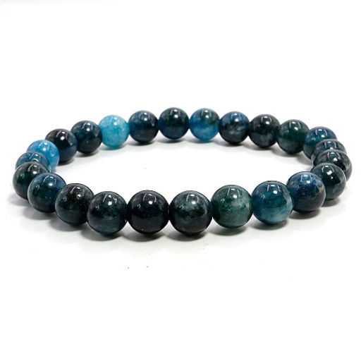 Браслет из камня Синий агат-карьерный рост, налаживание связей, удачные сделки8мм