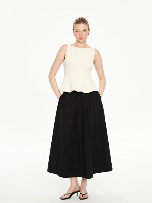 Kay?k Yaka Peplum Bluz