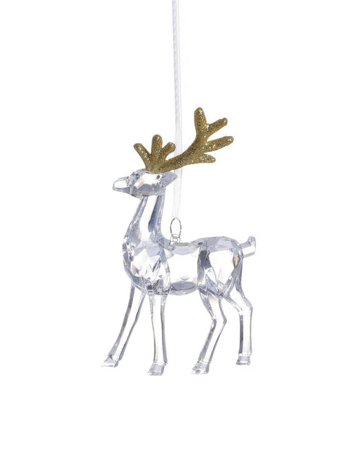 Ёлочная игрушка «Зимнее волшебство. Олень грация», 8×14 см, прозрачно-золотой