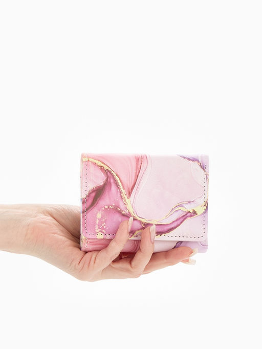 Кошелёк женский на кнопке, 10?1.5?8 см, с принтом, розовый