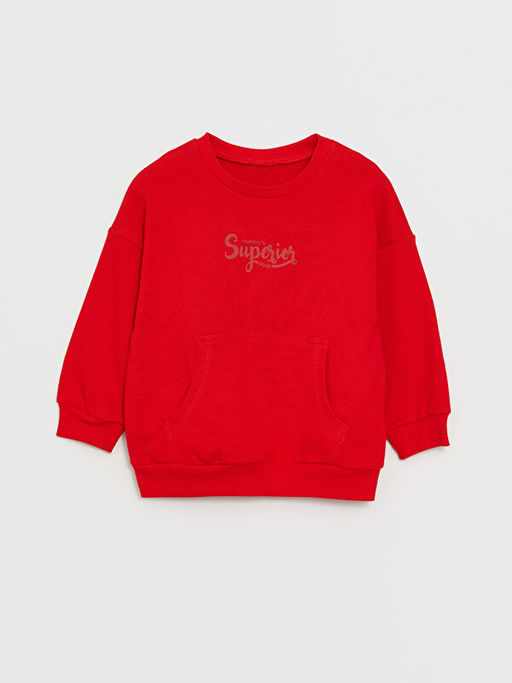 Bisiklet Yaka Uzun Kollu Bask?l? Erkek Bebek Sweatshirt ve E?ofman Alt? 2li Tak?m - Waikiki фото 2