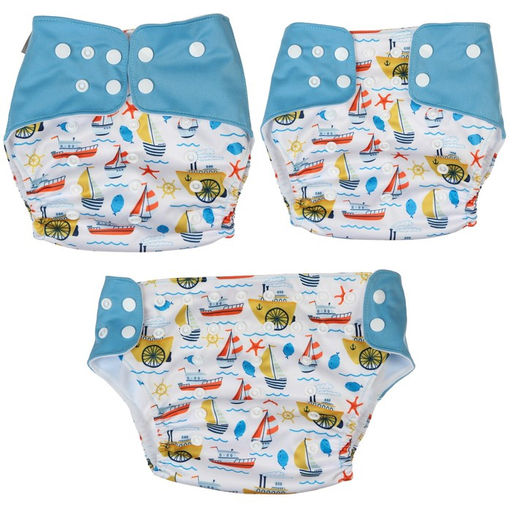 Трусики-подгузник, многоразовый, Корабли - Крошка я фото 3