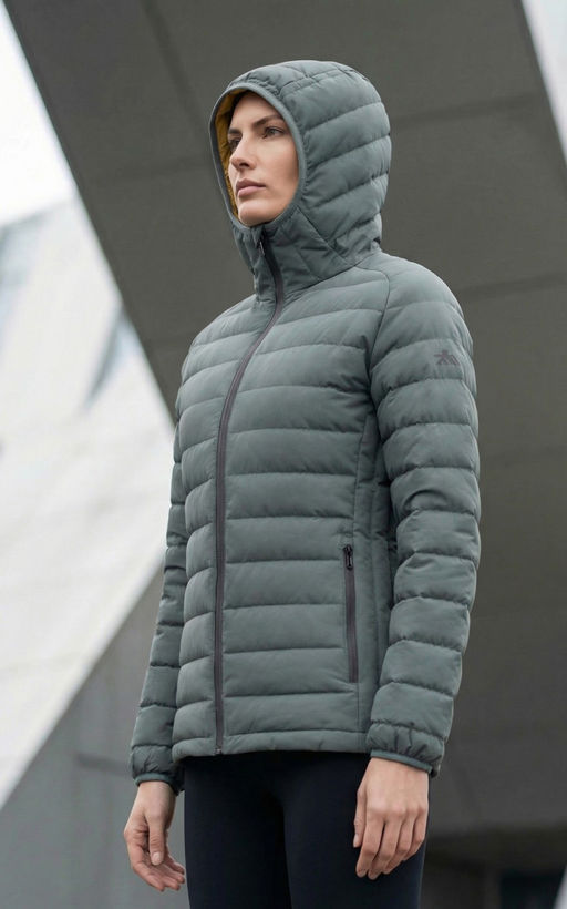 Куртка женская стёганая с капюшоном с графеновой подкладкой черного цвета 9624_1Ch - Valianly фото 35