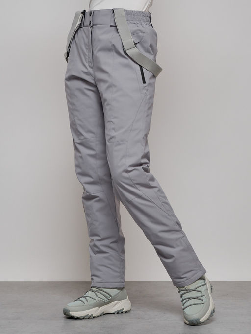 Полукомбинезон утепленный зимний горнолыжный светло-серого цвета