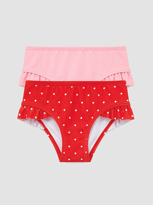 Puantiyeli K?z ?ocuk Bikini Alt? 2li