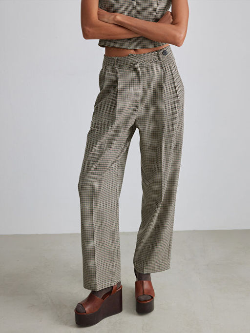 Ekose Geni? Pa?a Kad?n Pantolon